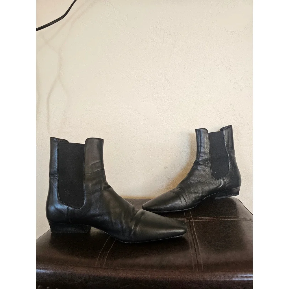 Staud WALLY CHELSEA BLACK‎ Minimalist Old Money Quiet Luxury Boots sz 7.5 (38)